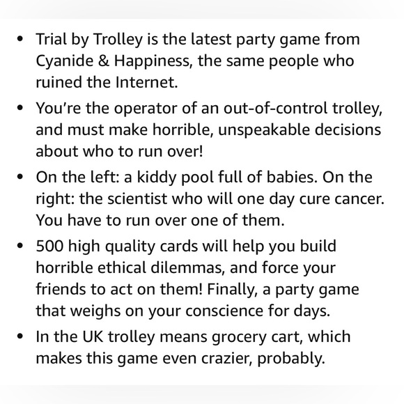 New! Skybound Trial by Trolley: an Adult Card Game of Moral Dilemmas and Murder - Picture 6 of 7